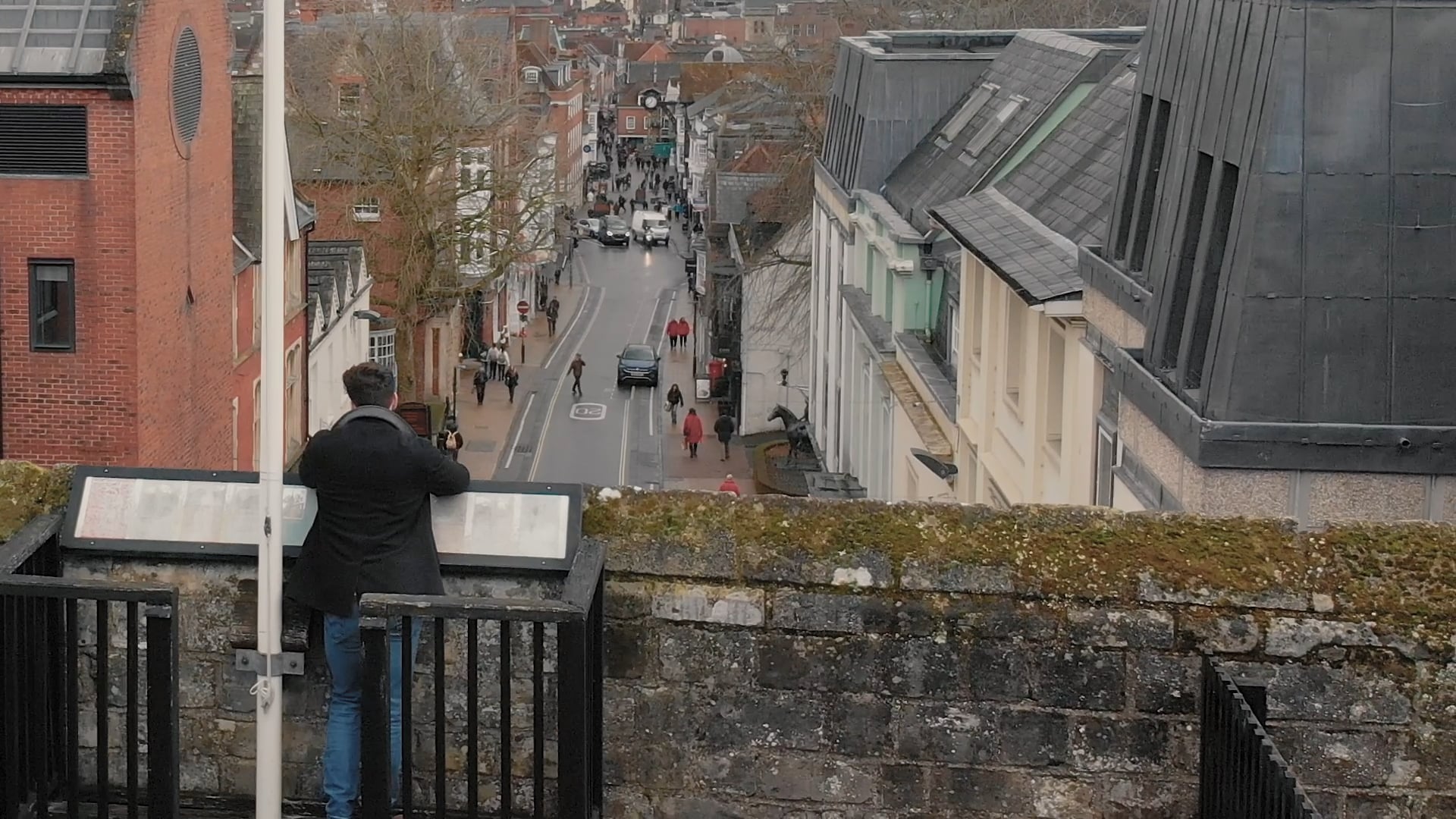 A view from the top of westgate museum looking over Winchester