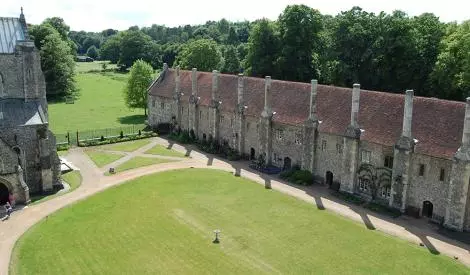 The exterior of the hospital of st cross and its grounds