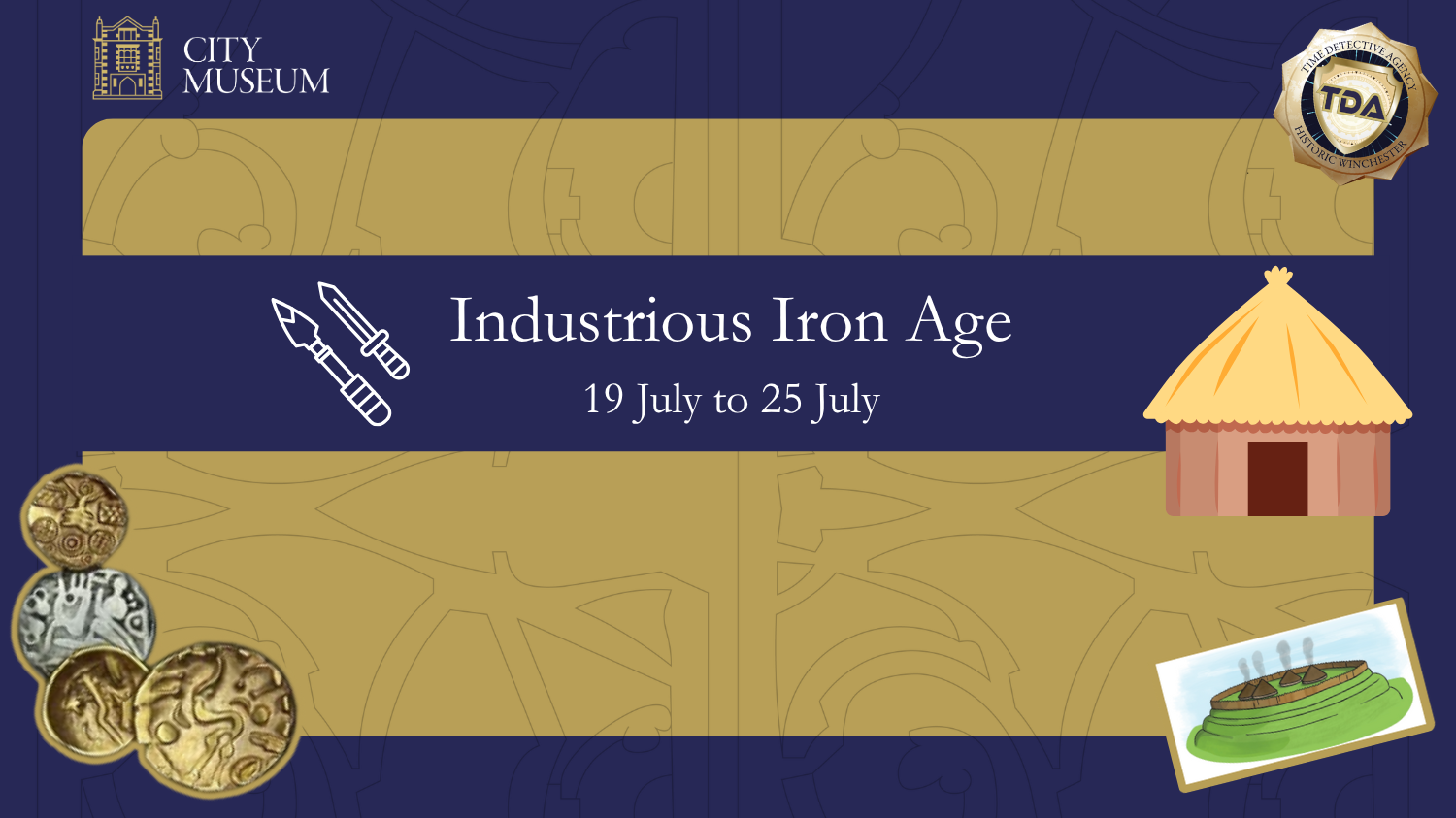 A banner with the title Industrious Iron Age